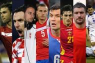 From Left to Right - Branislav Ivanovic, Darijo Srna, Neven Subotic, Nemanja Vidic, Dejan Lovren, Stefan Savic, Alexander Kolarov and Sead Kolasinac